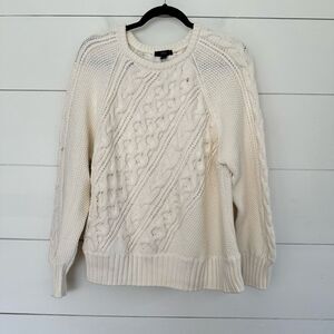 J. Crew Women’s XL Diagonal Cable Knit Crewneck Sweater Rory Gilmore Girls Alt